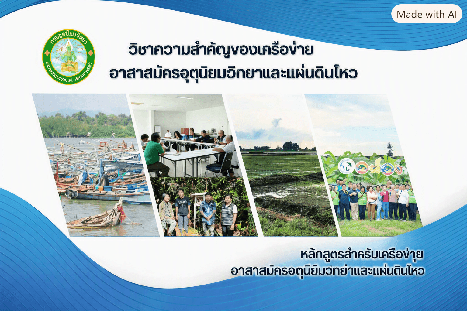 ภาพปก วิชาความสำคัญของเครือข่ายอาสาสมัครอุตุนิยมวิทยาและแผ่นดินไหว